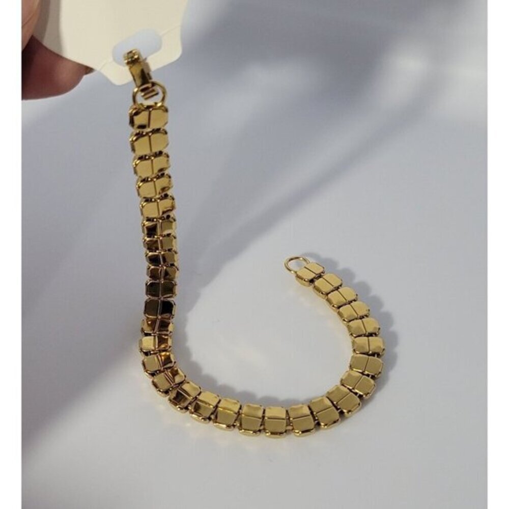 Jewelry Gold Tone Stainless Steel Bracelet.
